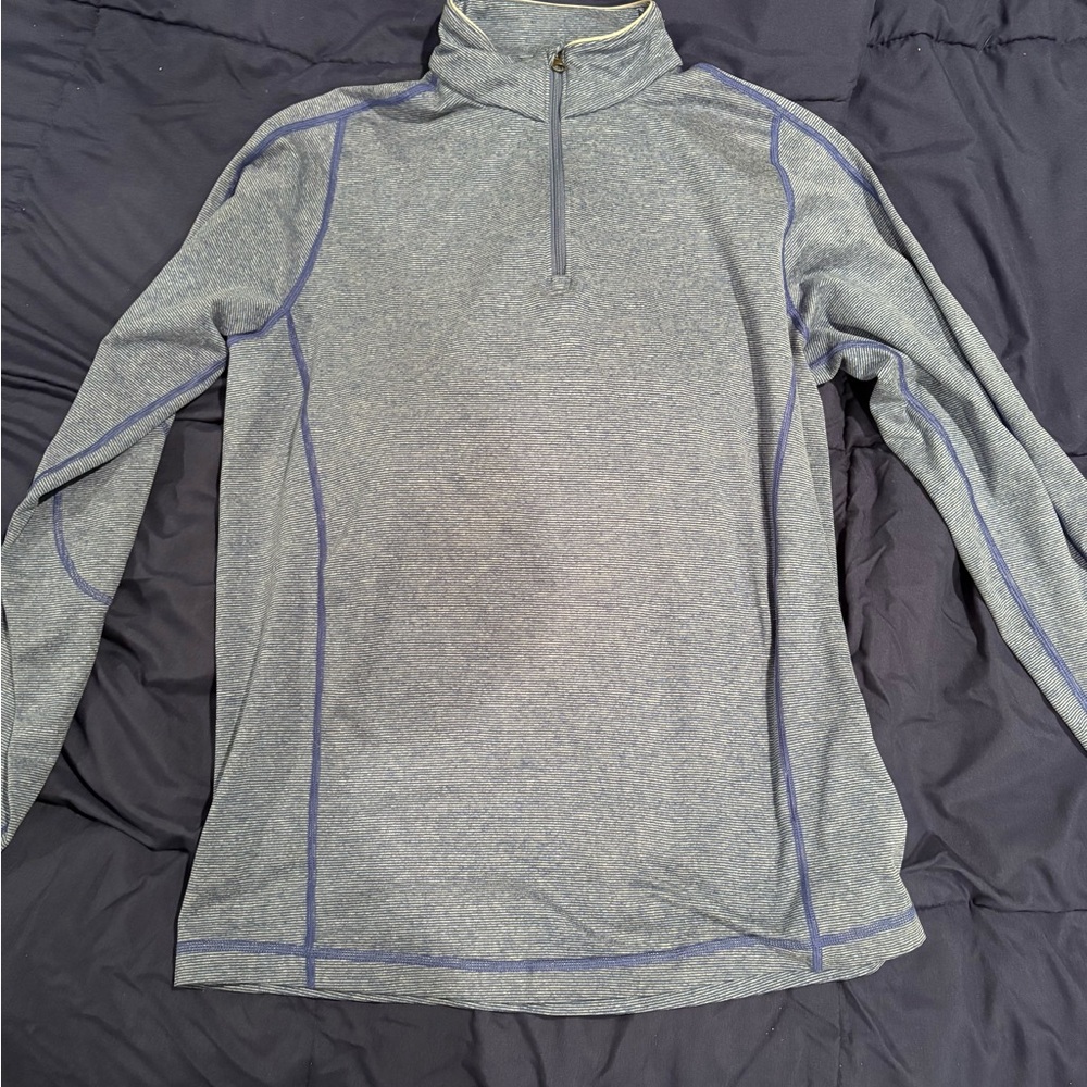Men's blue Quarter-Zip Sweater. Cremieux. Size medium